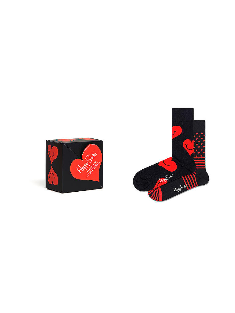HAPPY SOCKS | Damen Socken Geschenkset I HEART YOU 2-er Pkg. 36-40 black | schwarz