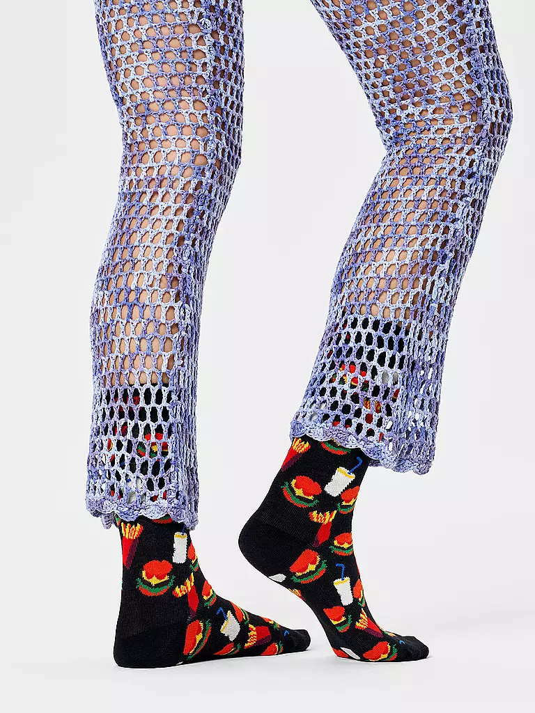 HAPPY SOCKS | Damen Socken HAMBURGER 36-40 black | 
