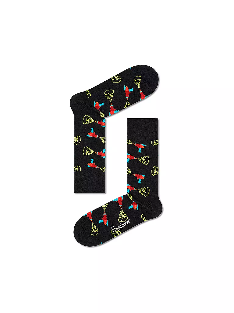 HAPPY SOCKS | Damen Socken LAZER QUEST 36-40 black / multi | schwarz