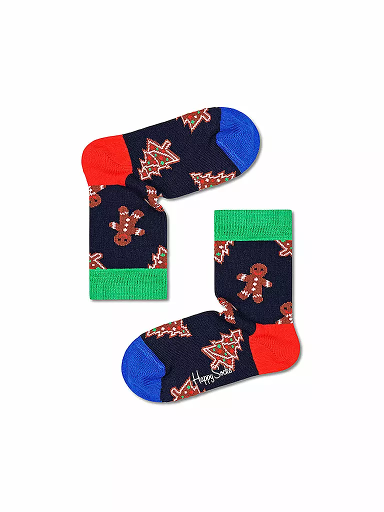 HAPPY SOCKS | Geschenkset Kinder Socken 2-er Set Kids Stripe bunt | schwarz