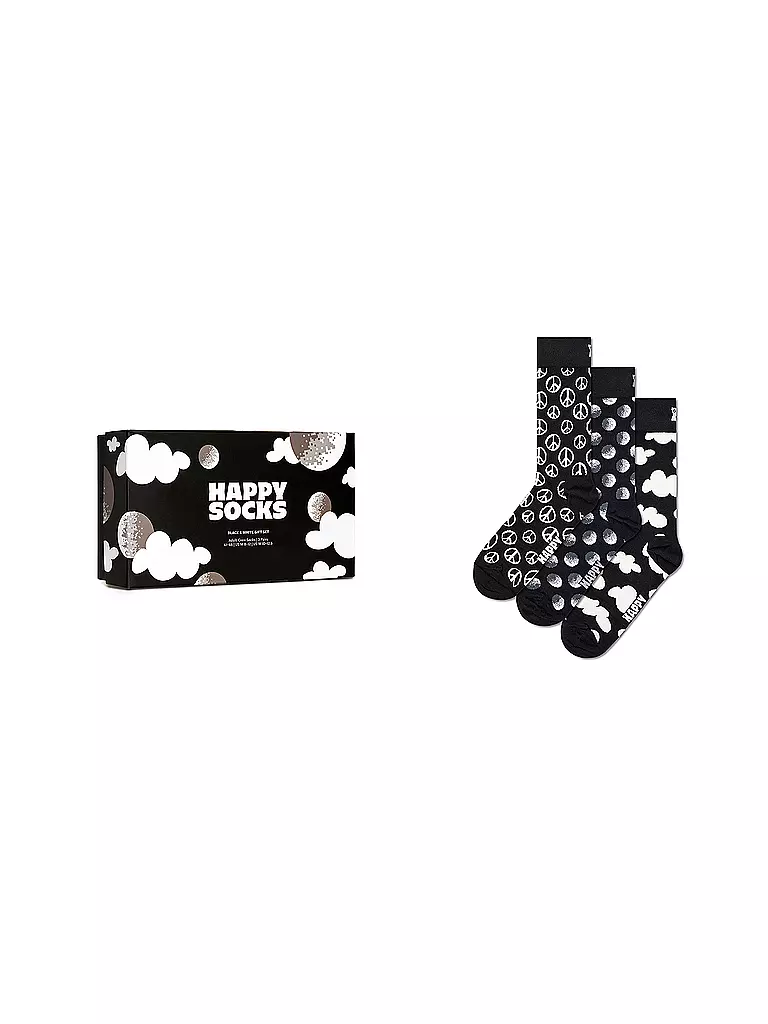 HAPPY SOCKS | Herren Geschenkbox Socken BLACK & WHITE 3er Pkg 41-46 black | schwarz