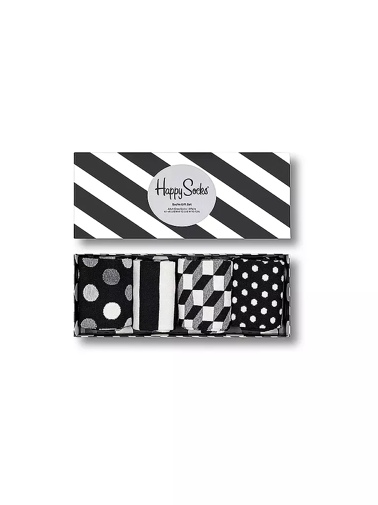 HAPPY SOCKS | Herren Geschenkbox Socken BLACK & WHITE 4-er Pkg. black | schwarz