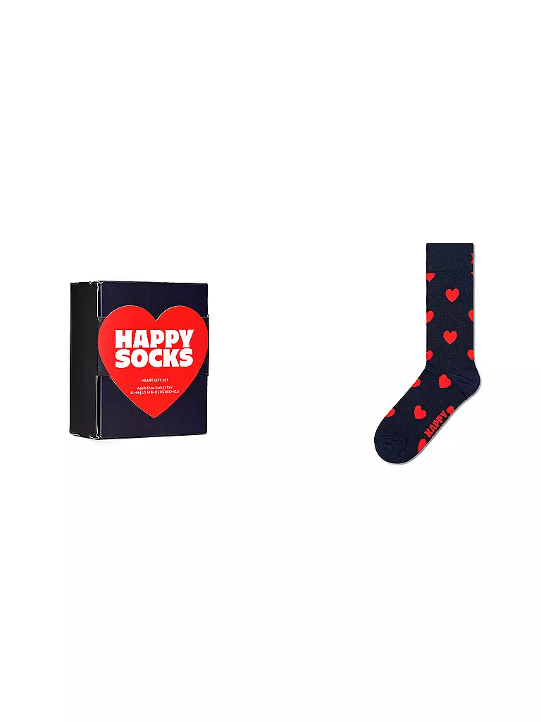 HAPPY SOCKS | Herren Geschenkbox Socken HEART 41-46 navy | dunkelblau