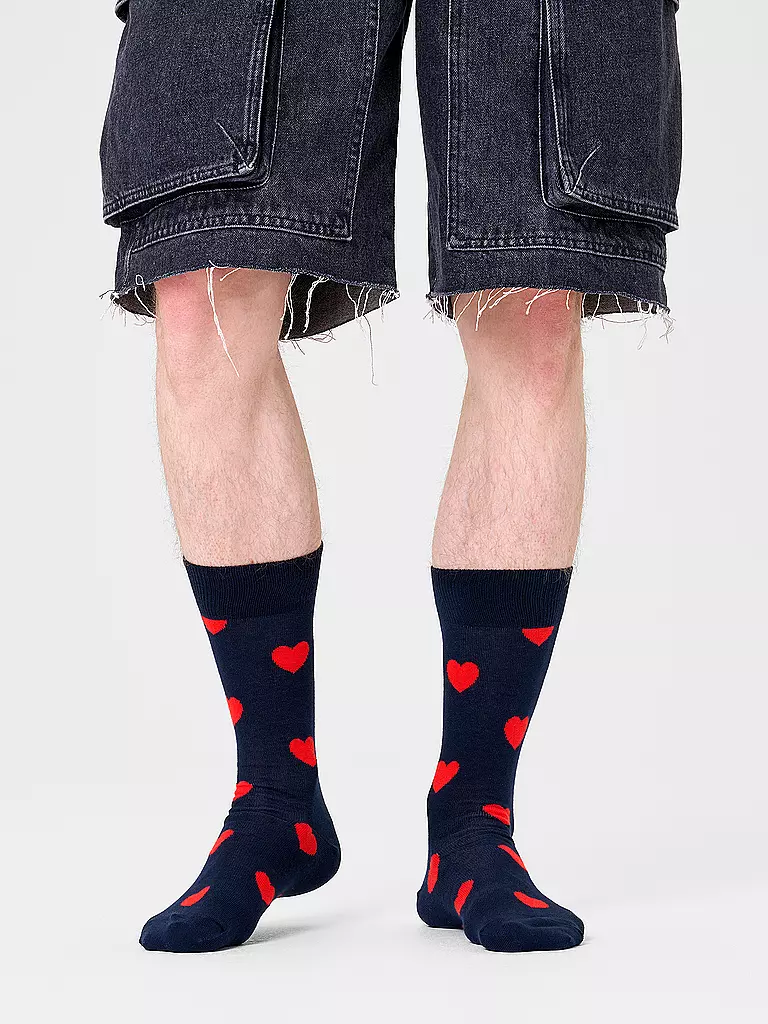 HAPPY SOCKS | Herren Geschenkbox Socken HEART 41-46 navy | dunkelblau