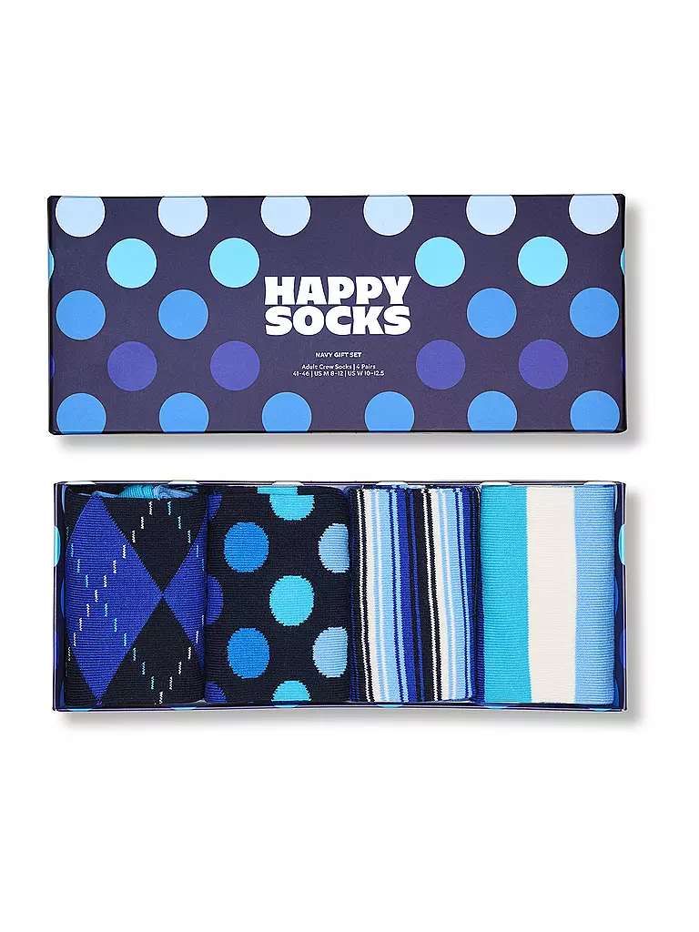 HAPPY SOCKS | Herren Geschenkset 4er Pkg NAVY SOCKS 41-46 navy | Blau