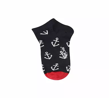 HAPPY SOCKS Herren Sneaker Socken ANCHOR 41-46 navy / grey