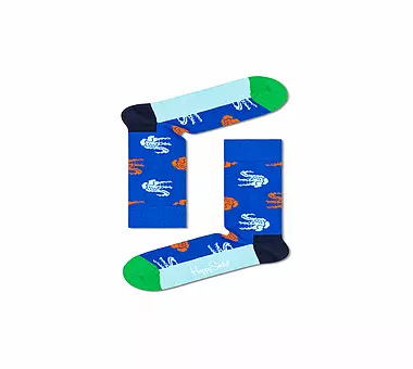 HAPPY SOCKS Herren Socken CROCODILE 41-46 medium blue