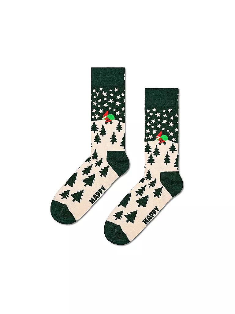 HAPPY SOCKS | Herren Socken SANTA Gr. 41 - 46 dark green | Dunkelgrün