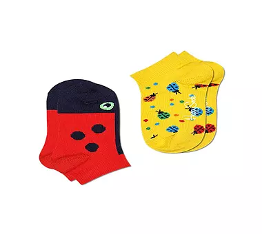HAPPY SOCKS Kinder Sneaker Socken LADYBUG 2er Pkg bunt