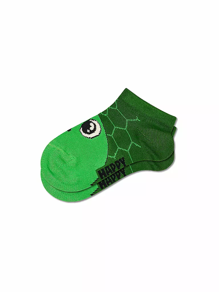 HAPPY SOCKS | Kinder Sneaker Socken TURTLE 2er Pkg green | grün