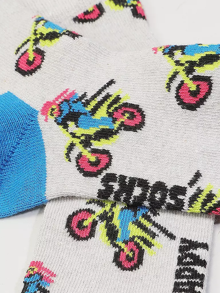 HAPPY SOCKS | Kinder Socken MOTORBIKE grey | hellgrau