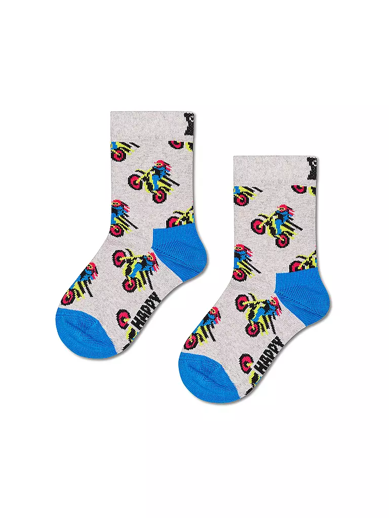 HAPPY SOCKS | Kinder Socken MOTORBIKE grey | hellgrau