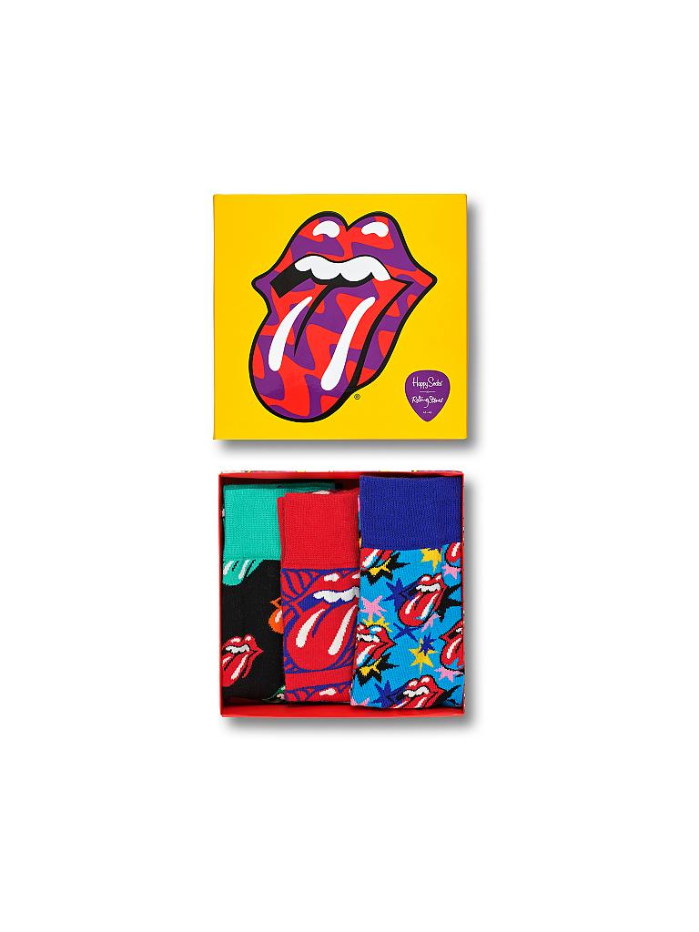 HAPPY SOCKS | Socken-Geschenkbox "Rolling Stones" 3-er 41-46 | bunt