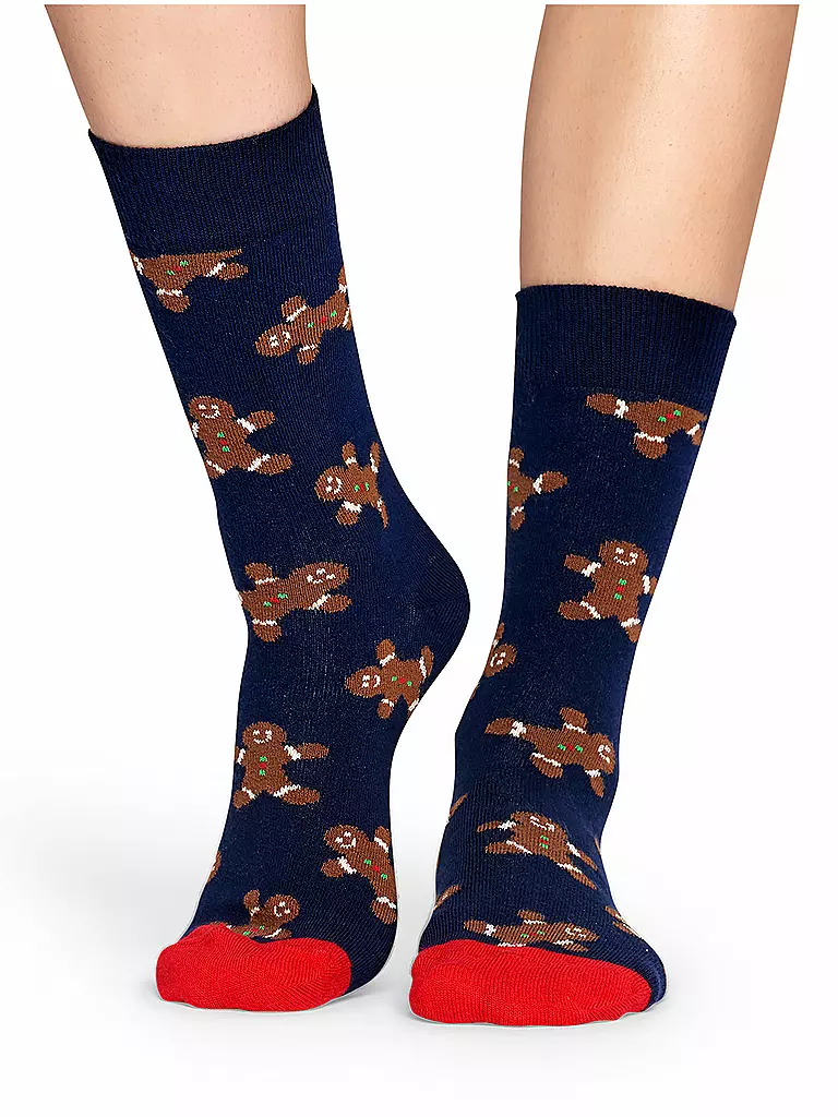 HAPPY SOCKS | Weihnachtssocken Geschenkbox 3er Pkg 36-40 dark blue/navy | rot