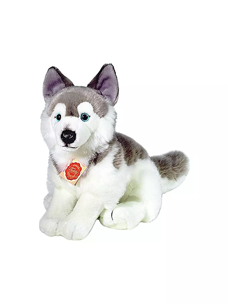 HERMANN TEDDY | Plüschtier - HUsky sitzend 29cm | hellgrau