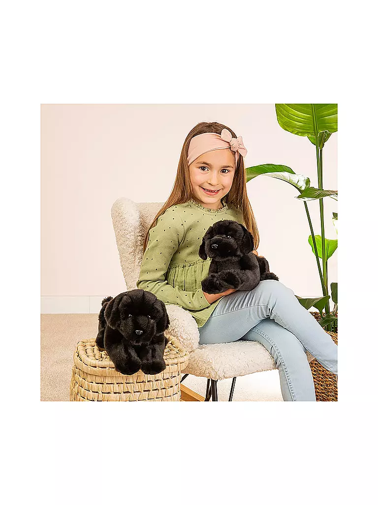 HERMANN TEDDY | Plüschtier - Labrador liegend schwarz 30 cm | keine Farbe