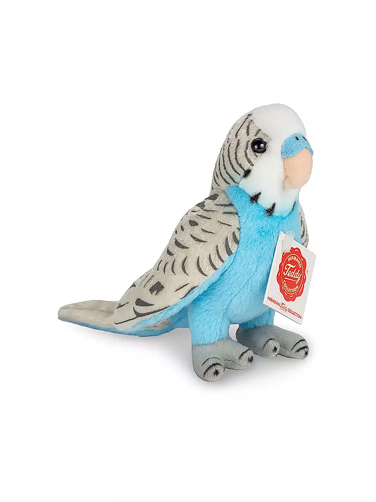 HERMANN TEDDY | Plüschtier - Wellensittich blau 13cm | hellblau