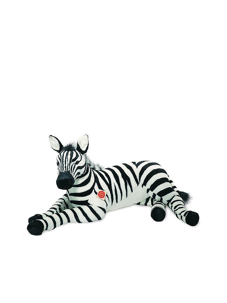 HERMANN TEDDY | Plüschtier - Zebra liegend 85cm | schwarz
