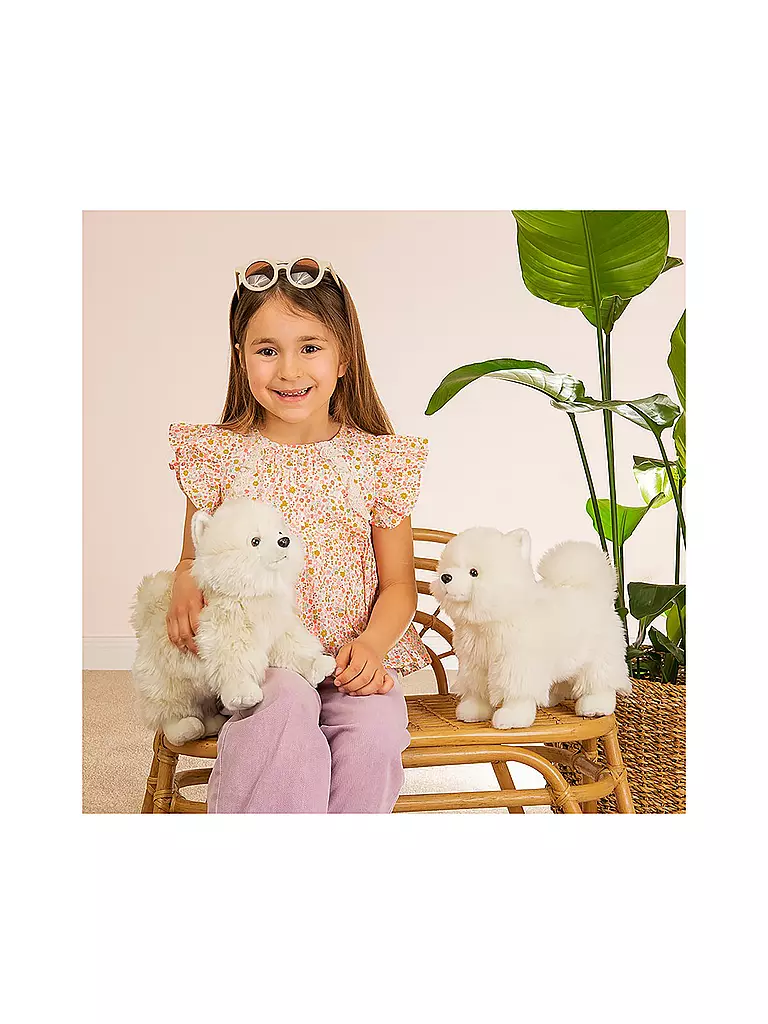 HERMANN TEDDY | Plüschtier - Zwergspitz weiß stehend 35 cm | keine Farbe