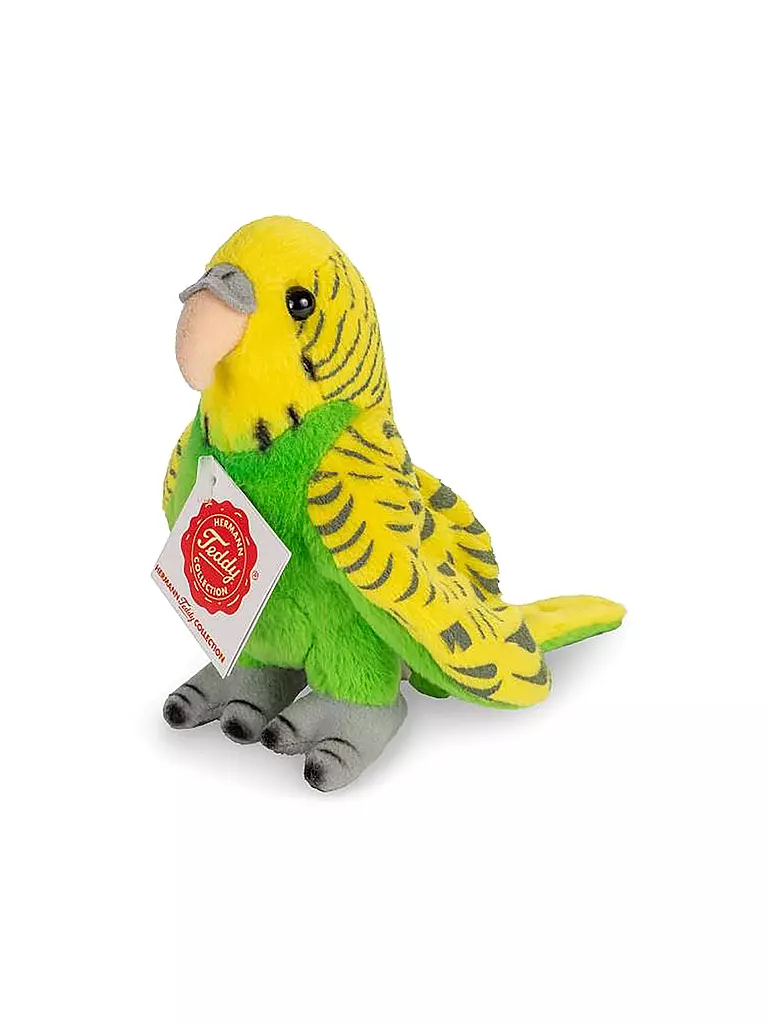 HERMANN TEDDY | Wellensittich grün 13cm | gelb