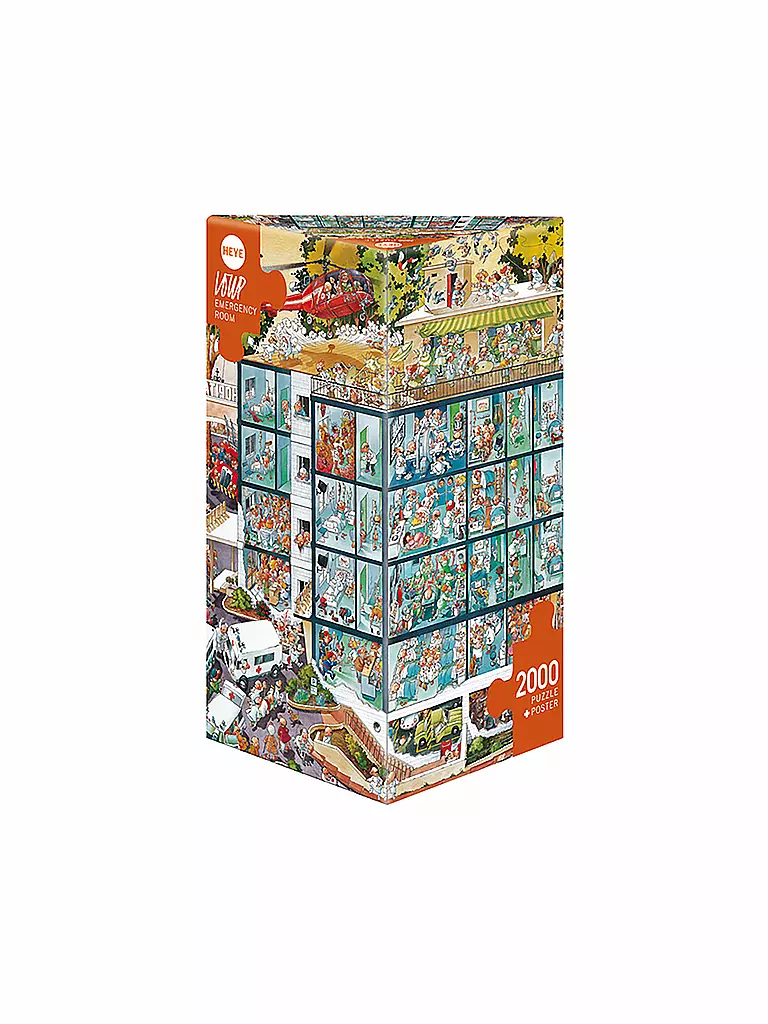 HEYE | Puzzle - Emergency Room Cartoon im Dreieck 2000 Teile | keine Farbe