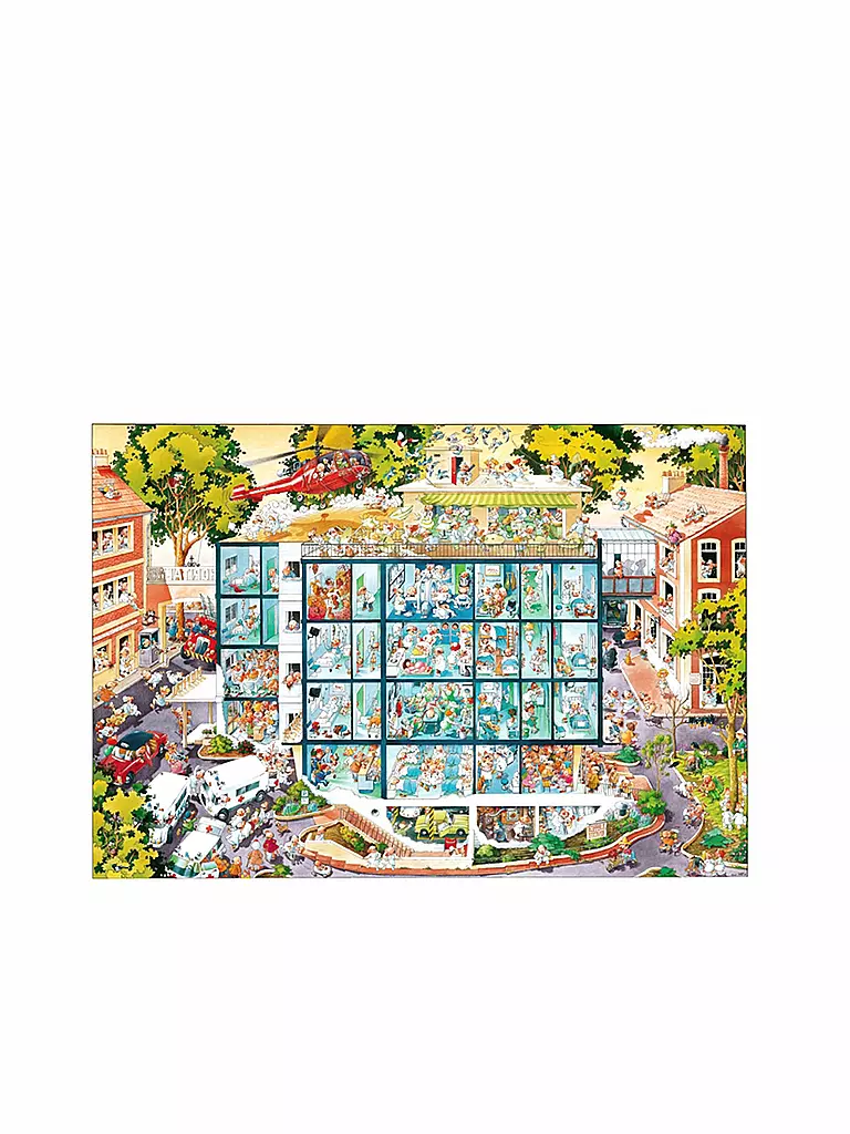 HEYE | Puzzle - Emergency Room Cartoon im Dreieck 2000 Teile | keine Farbe