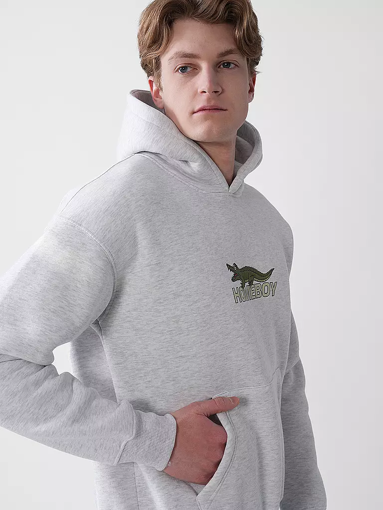 HOMEBOY | Kapuzensweater - Hoodie CROCOBOY HOOD | hellgrau