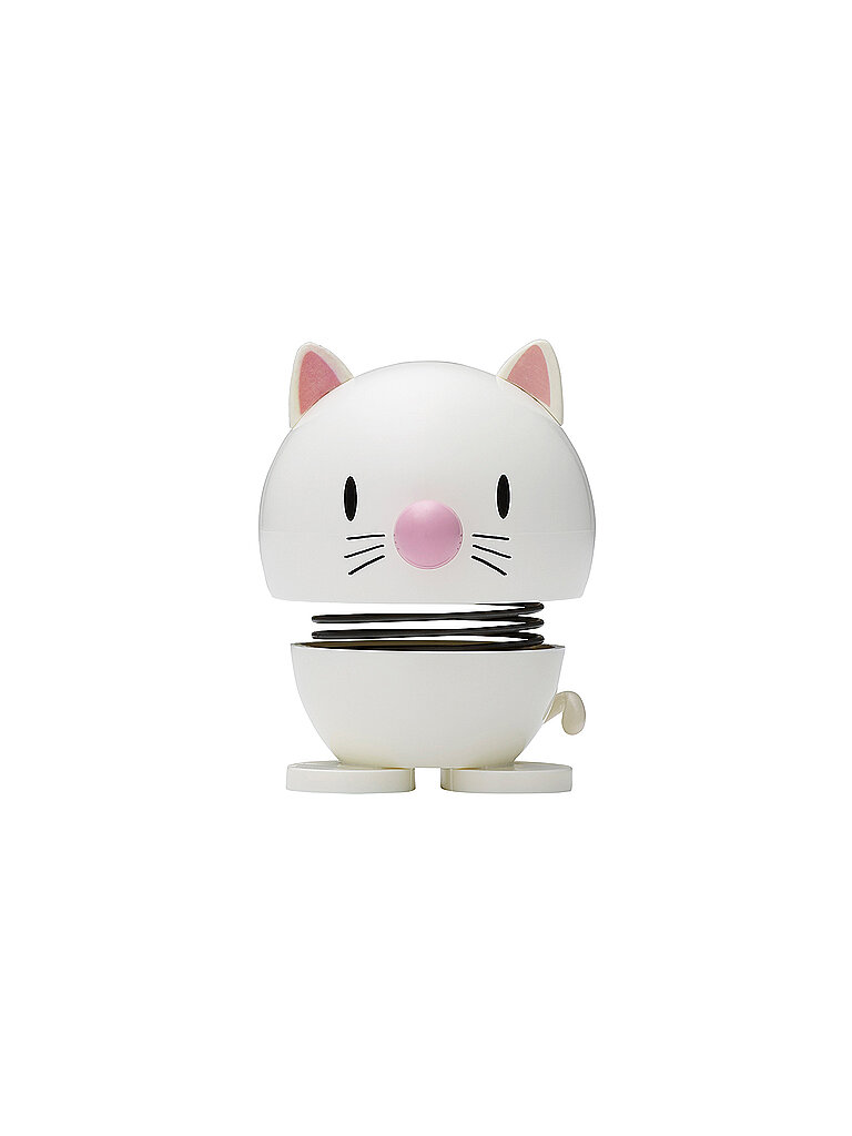 Hoptimist Tier, Katze, Wackelfigur & Glücksbringer Skandinavisch, Wohnzimmer & Schreibtisch Deko, Büro Gadget, Tolle Kleine Geschenke, 5,5 x 5,9 x 7,3 cm, Small, Weiß