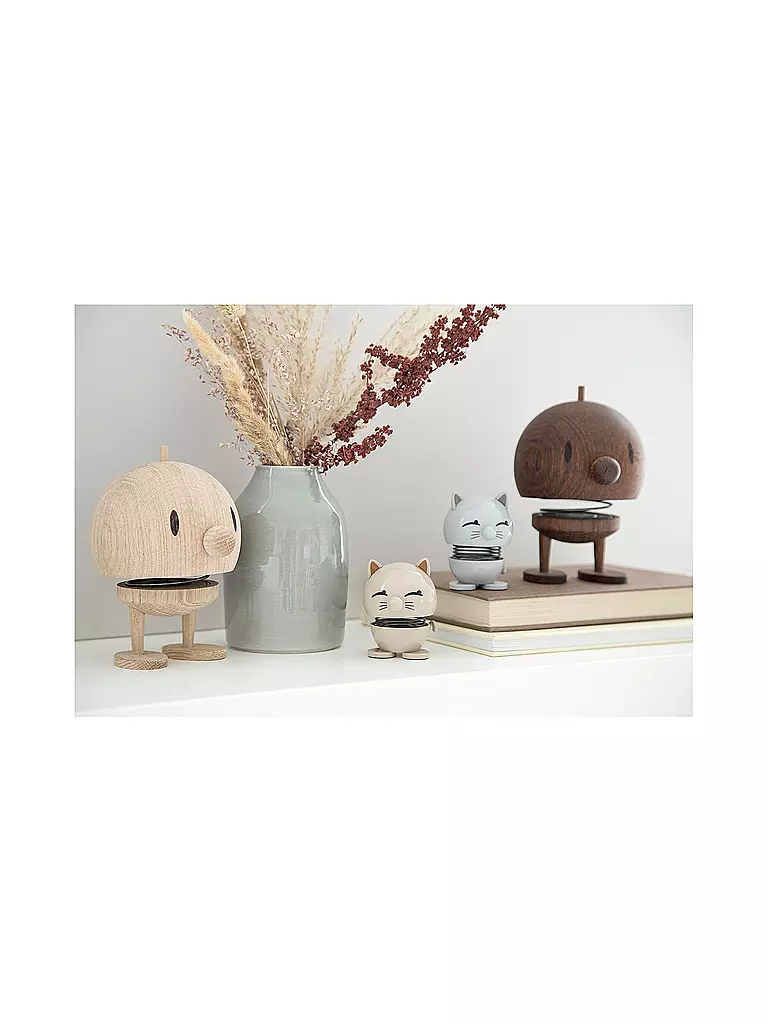 HOPTIMIST | Dekofigur Cat 7,3cm Light Grey | hellgrau
