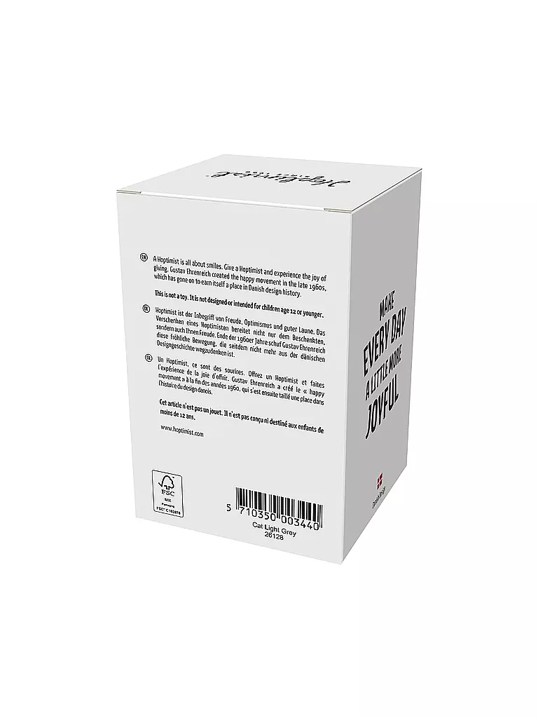 HOPTIMIST | Dekofigur Cat 7,3cm Light Grey | hellgrau