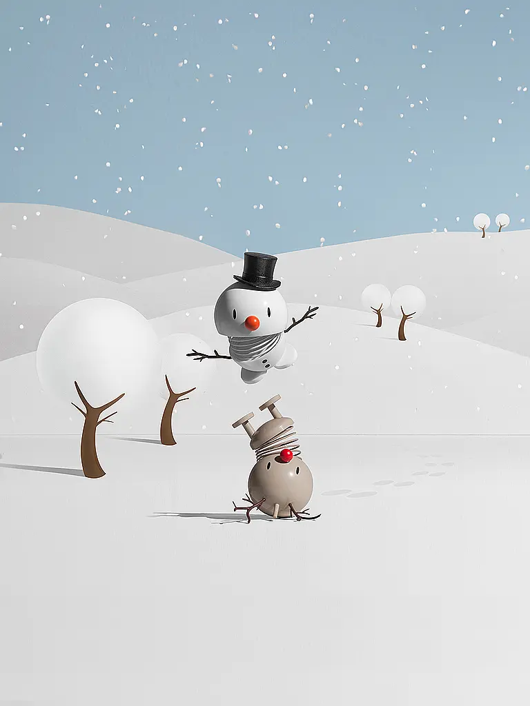 HOPTIMIST | Dekofigur Classic Bumble Snowman 7,8cm White | weiss