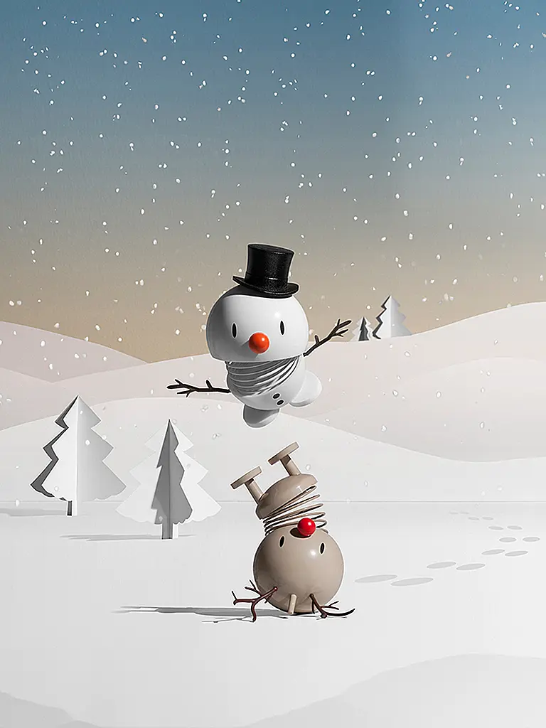 HOPTIMIST | Dekofigur Classic Bumble Snowman 7,8cm White | weiss