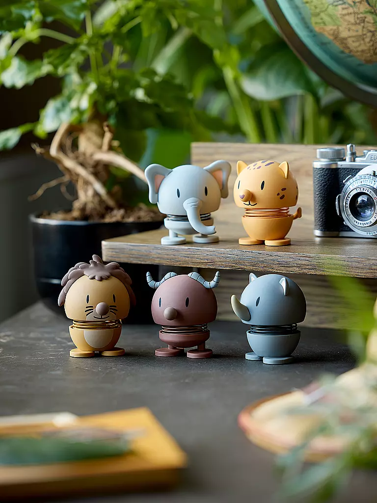 HOPTIMIST | Dekofigur Soft Rhino 7,6cm Grey | hellbraun