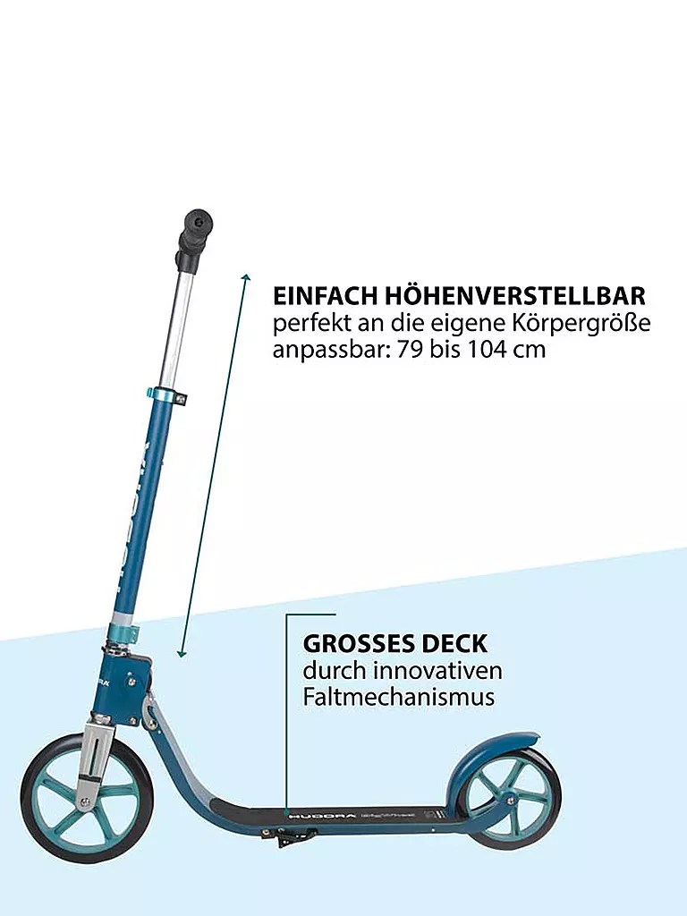 HUDORA | Roller BigWheel® 215 Scooter Azurblau | blau