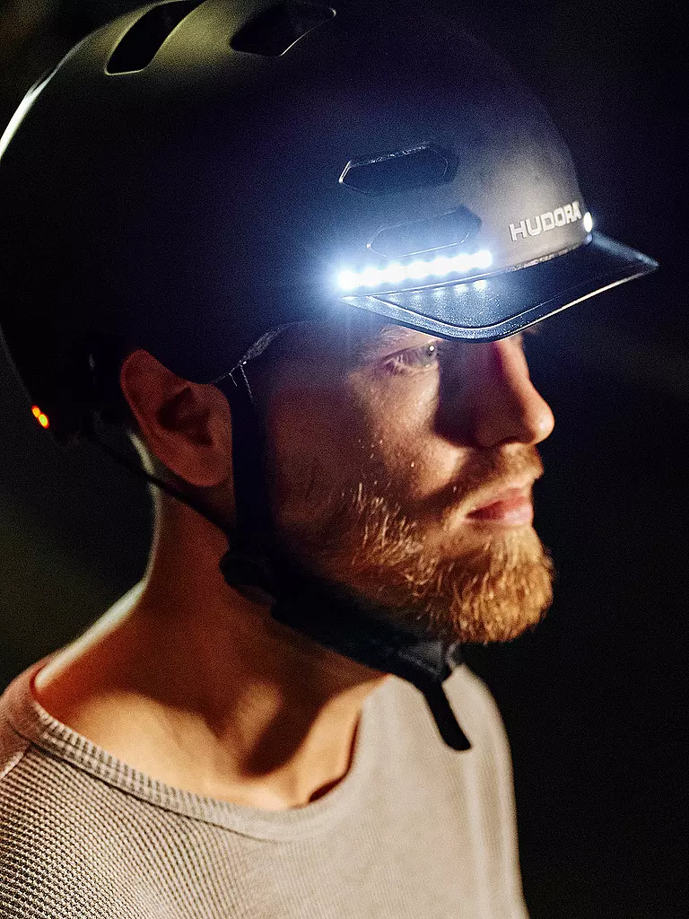 HUDORA | Skaterhelm LED, schwarz Größe M | schwarz