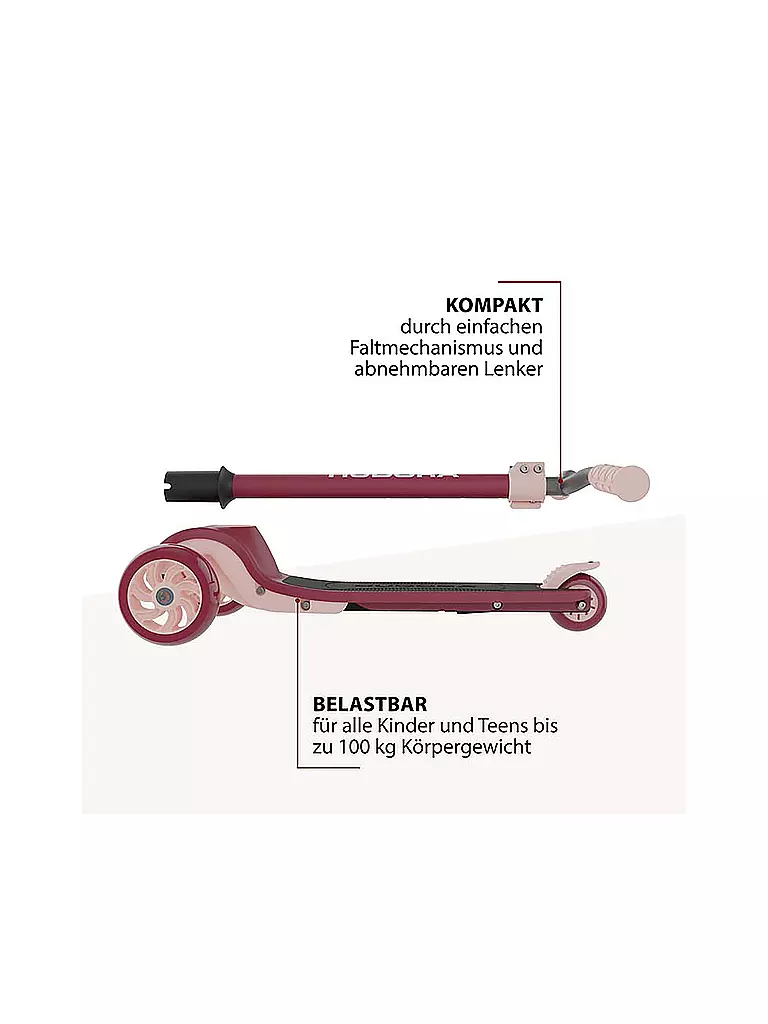 HUDORA | Tri-Scooter bordeaux | dunkelrot