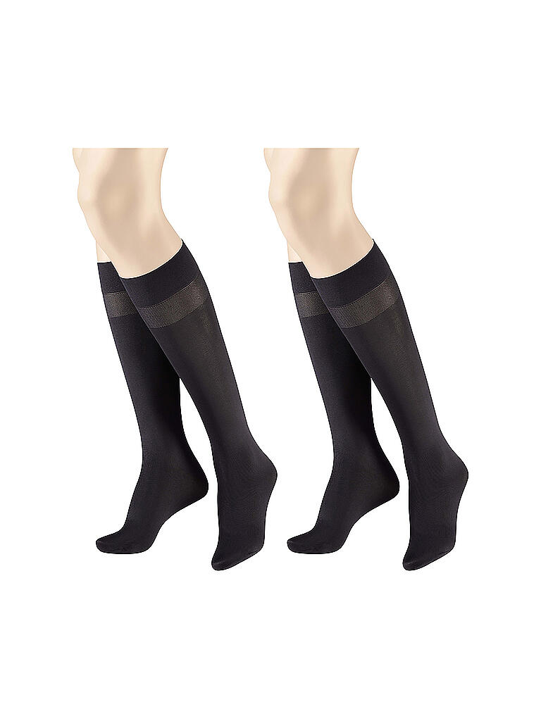 HUDSON | Kniestrümpfe 2-er Pkg. "Simply40" (Black) | schwarz