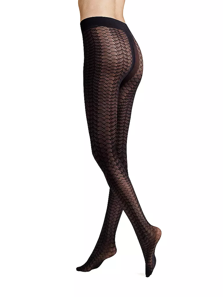 HUDSON | Modestrumpfhose EARTHY REPTILE black | schwarz