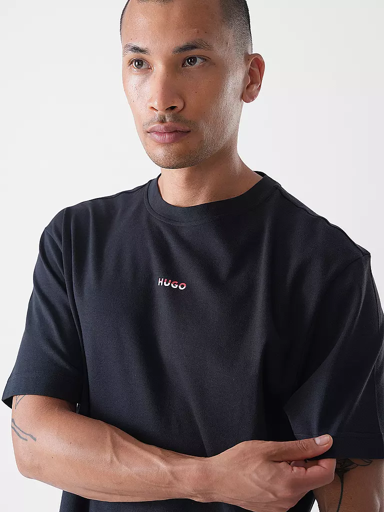 HUGO |  Loungewear Shirt SPLIT | schwarz