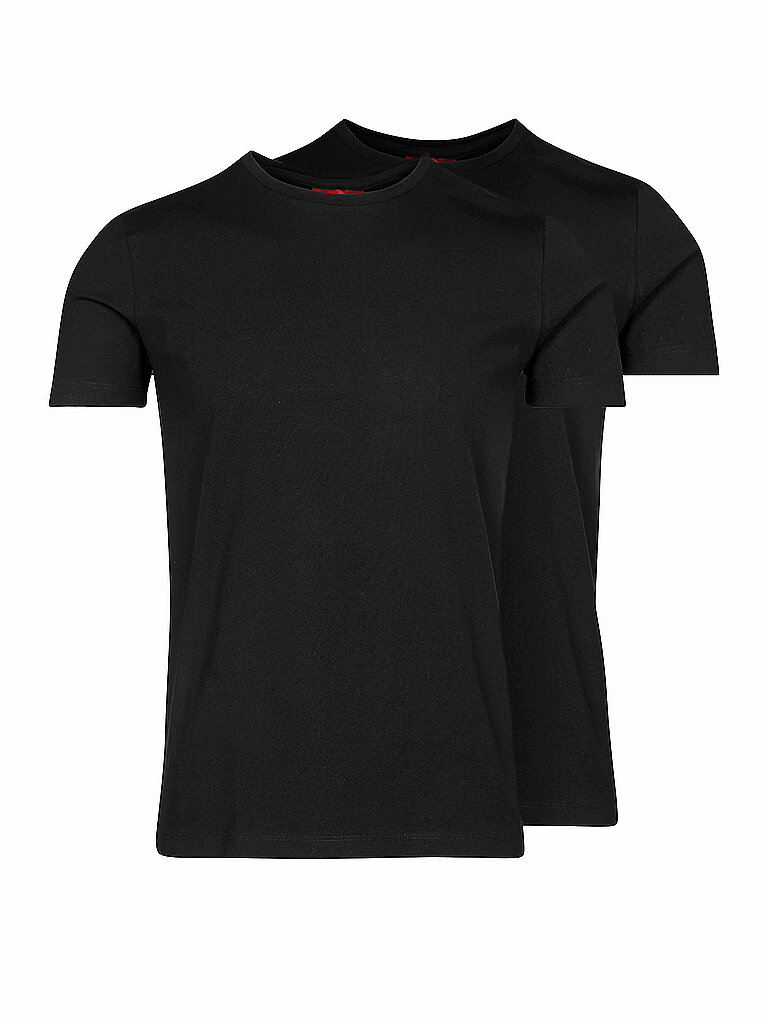 HUGO Herren Round T-Shirt, per Pack Schwarz (Black 001), Small (Herstellergröße: S)