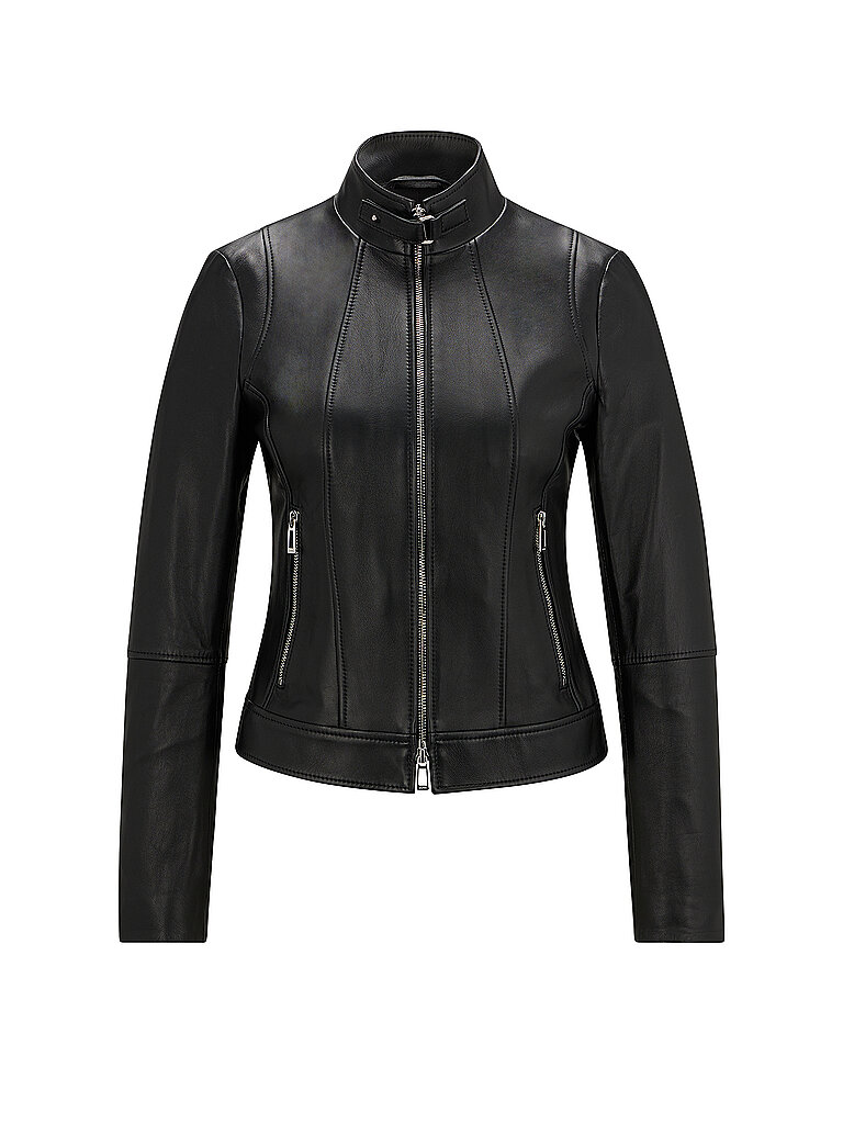 HUGO Lederjacke LASURI schwarz | XS