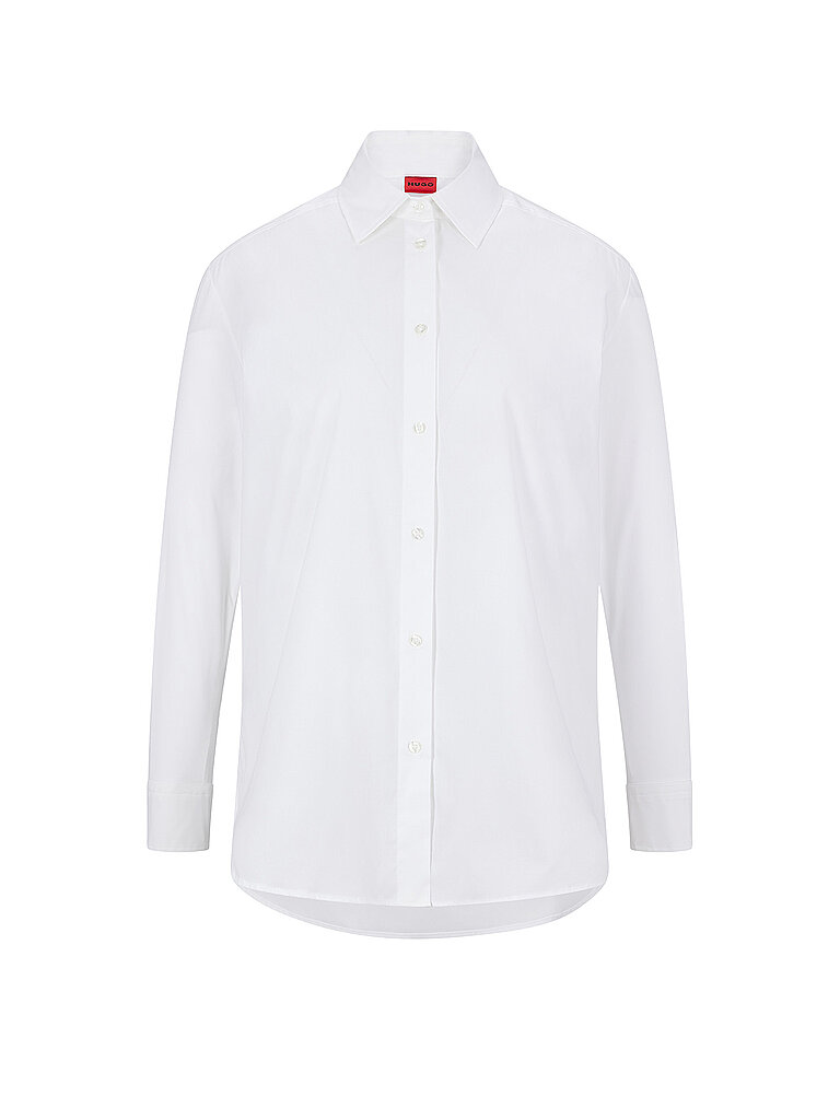 HUGO Hemdbluse Oversized Fit The Boyfried Shirt weiß | 32