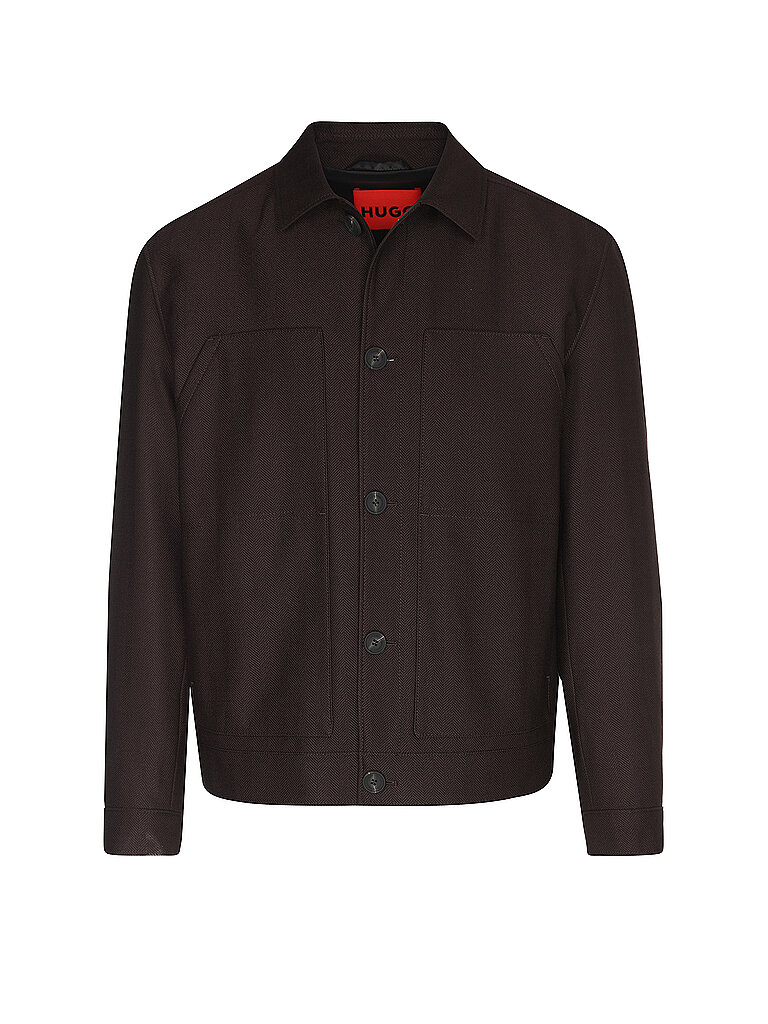 Slim Fit Hemdjacke mit Schurwoll-Anteil