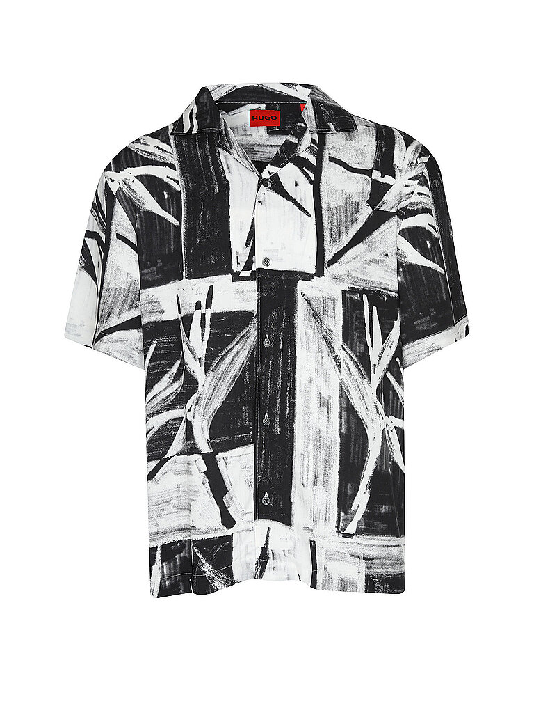 HUGO Hemd Oversized Fit EXOLINO  schwarz | L