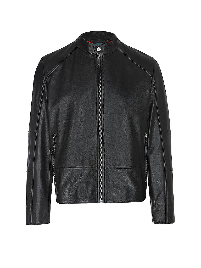 HUGO Lederjacke LIKOS schwarz | M
