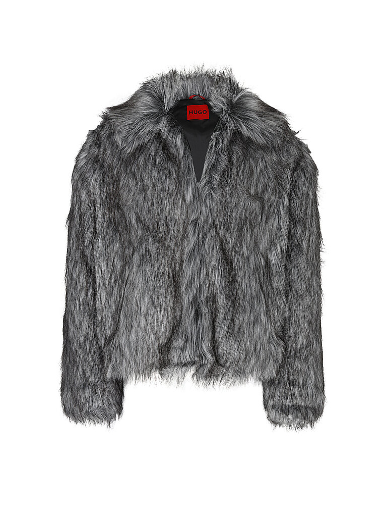 HUGO Jacke in Felloptik BAWO grau | L