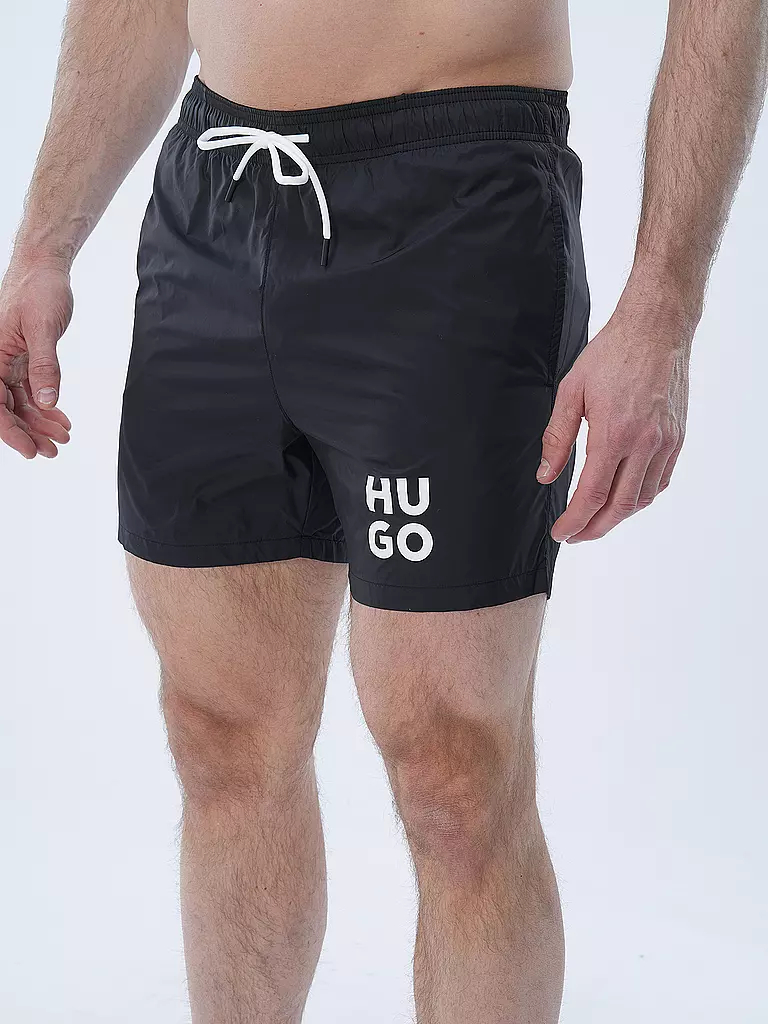 HUGO | Badeshorts PAOL | schwarz