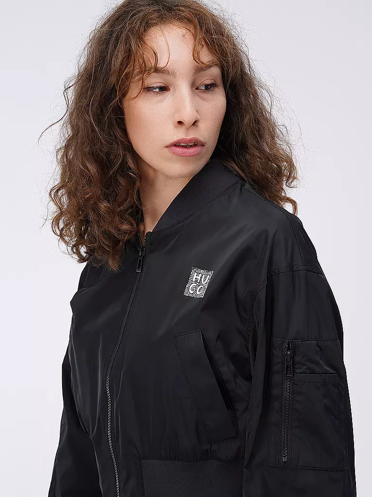 HUGO | Blouson Cropped Fit ASULANA | schwarz