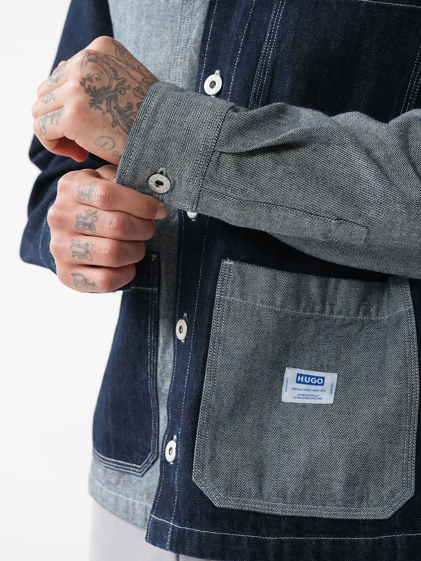 HUGO | Jeanshemd EBERSE | blau