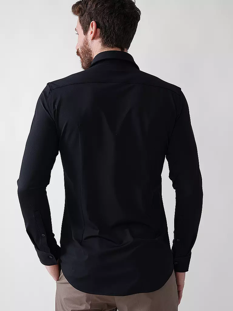 HUGO | Jerseyhemd Slim Fit KENNO | schwarz